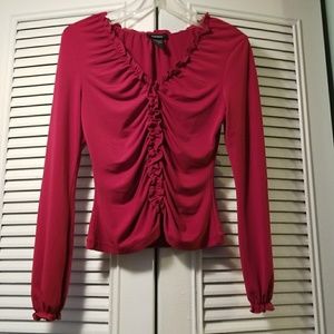 Red rouged long sleeve top